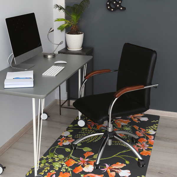 Vloerbeschermer tapijt Rode bloemen
