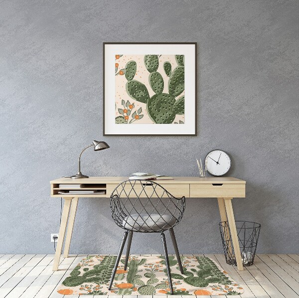 Bureaustoel vloerbeschermer Oranje cactus