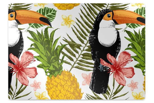 Vloerbeschermer tapijt Toucan en ananas