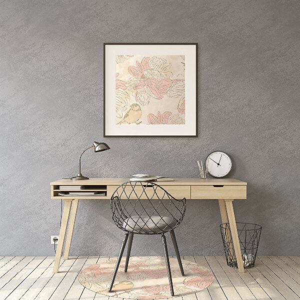 Vloerbeschermer tapijt Beige vogels