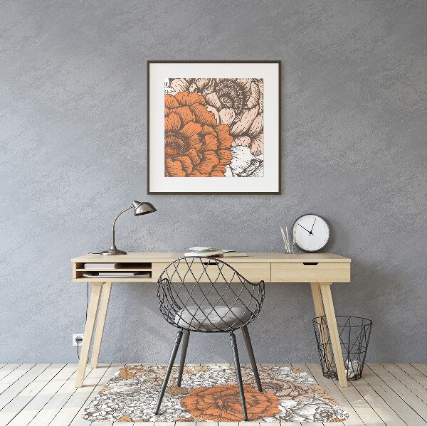 Vloerbeschermer Oranje rozen