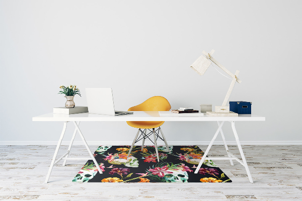 Vloerbeschermer Schedels en bloemen