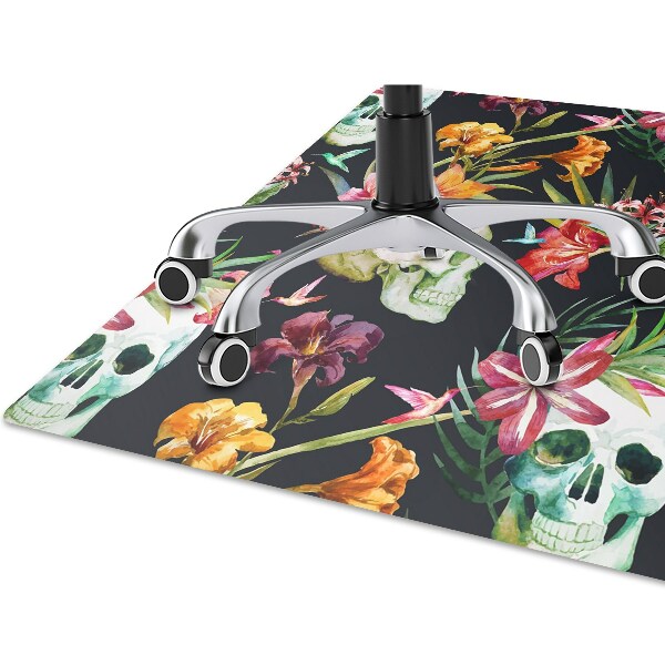 Vloerbeschermer Schedels en bloemen