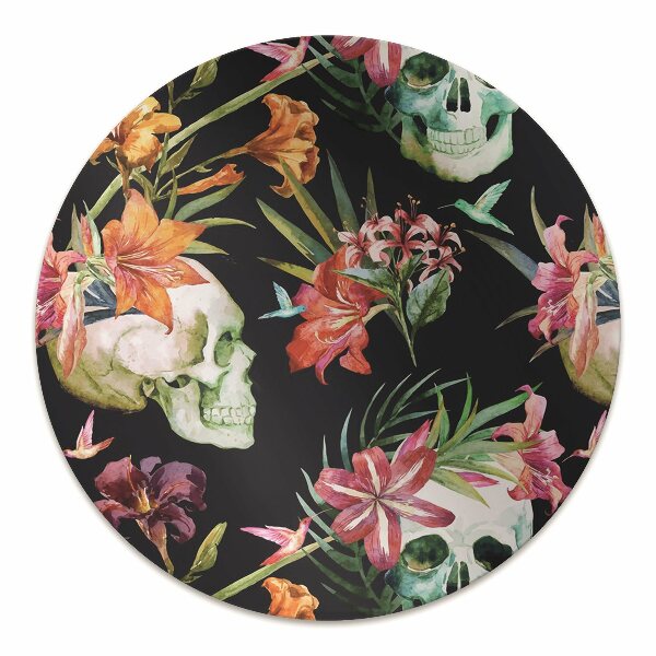 Vloerbeschermer Schedels en bloemen