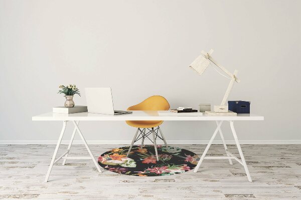 Vloerbeschermer Schedels en bloemen
