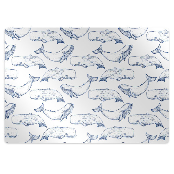 Bureaustoel vloerbeschermer Blauwe walvissen