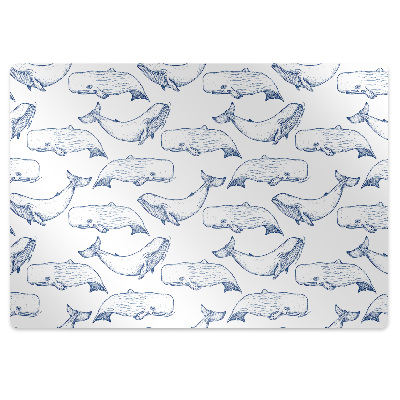 Bureaustoel vloerbeschermer Blauwe walvissen