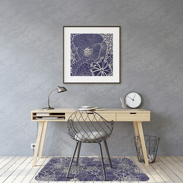 Vloerbeschermer Blauw patroon