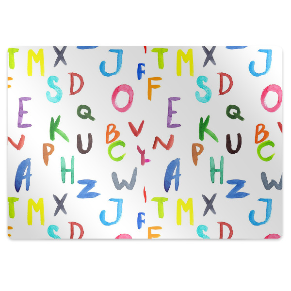Bureaustoelmat Kleurrijke letters