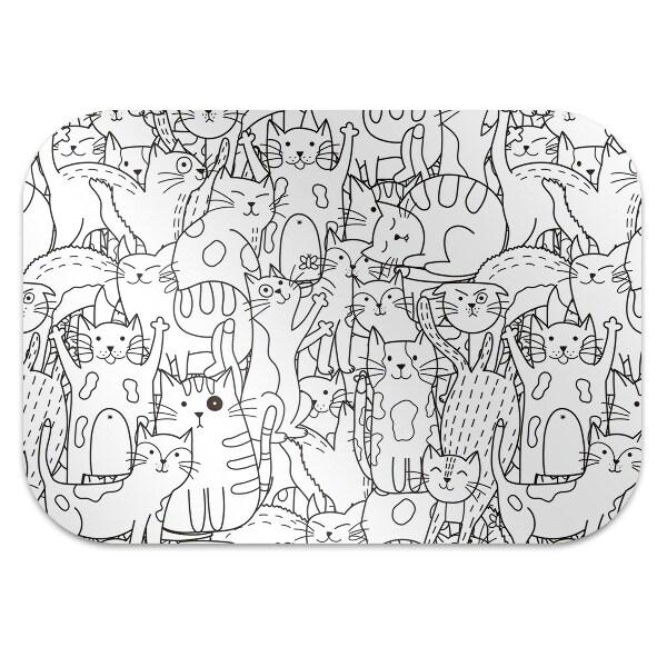 Bureaustoel vloerbeschermer Doodle -stijl katten