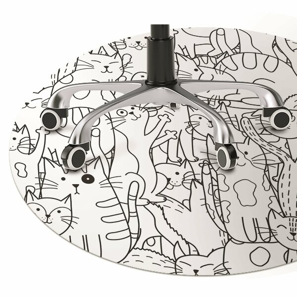 Bureaustoel vloerbeschermer Doodle -stijl katten