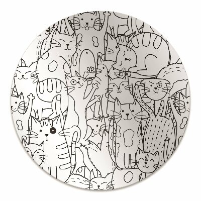 Bureaustoel vloerbeschermer Doodle -stijl katten