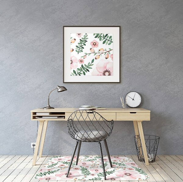Bureaustoelmat Bloemen