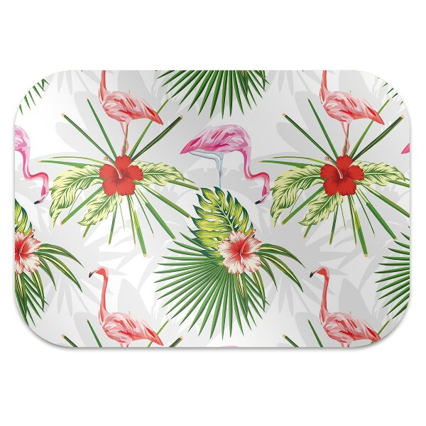 Vloerbeschermer tapijt Flamingos en bloemen
