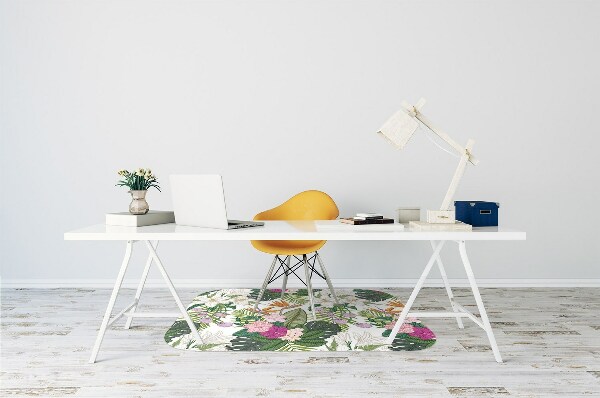 Bureaustoel vloerbeschermer Exotische bloemen