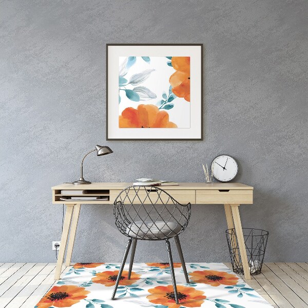 Vloerbeschermer Oranje bloem