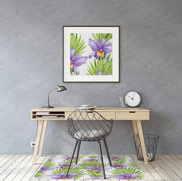 Vloerbeschermer Paarse bloemen
