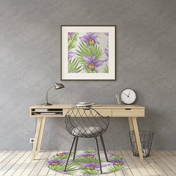 Vloerbeschermer Paarse bloemen