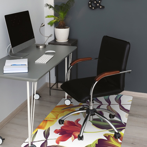 Bureaustoelmat Tropische bloemen