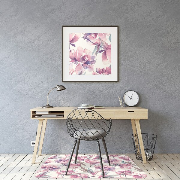 Mótif bureaustoelmat Roze bloemen
