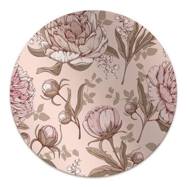 Bureaustoel vloerbeschermer Roze peonies