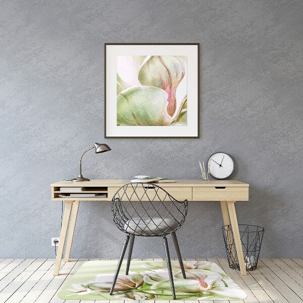 Mótif bureaustoelmat Magnolia -bloemen