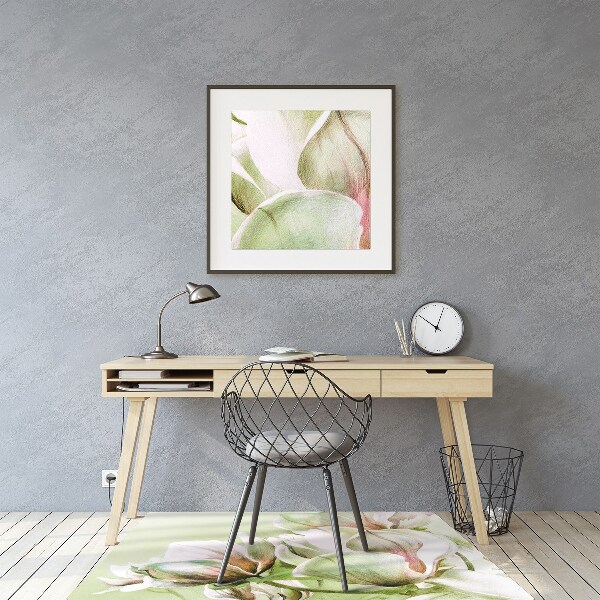 Mótif bureaustoelmat Magnolia -bloemen