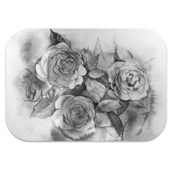 Vloerbeschermer Zwart -witte rozen