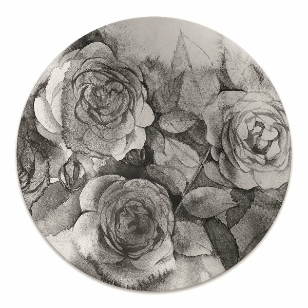 Vloerbeschermer Zwart -witte rozen