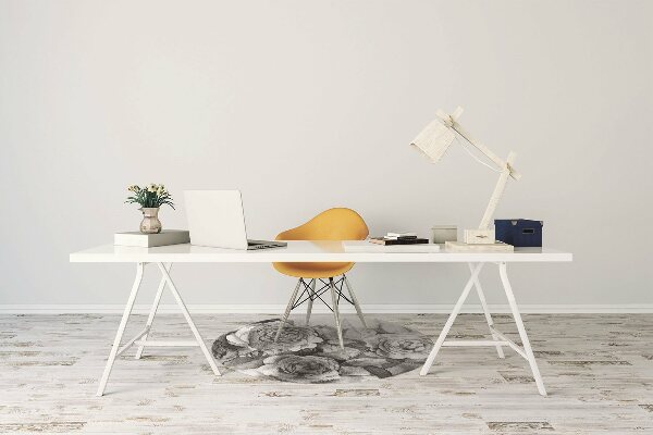 Vloerbeschermer Zwart -witte rozen