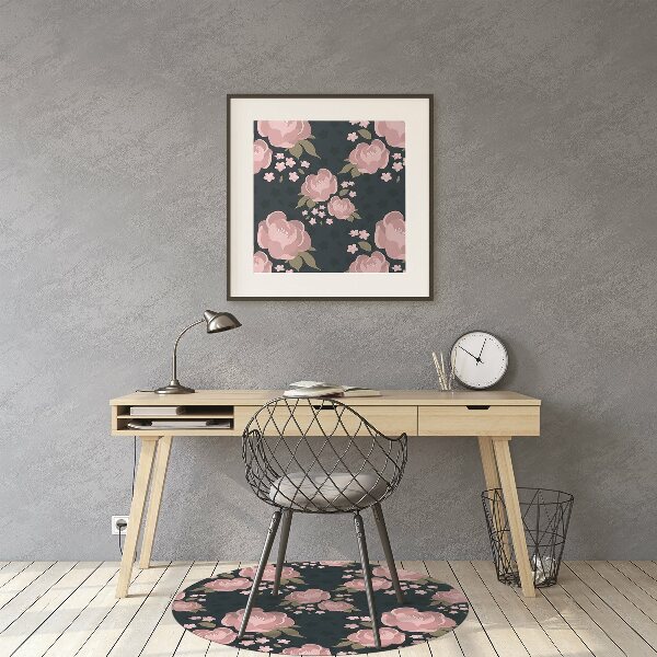 Stoel mat Roze bloemen