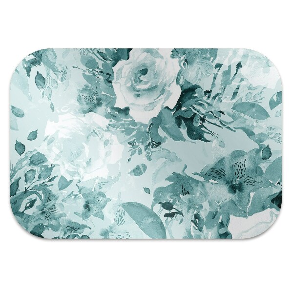 Vloerbeschermer Blauwe bloemen