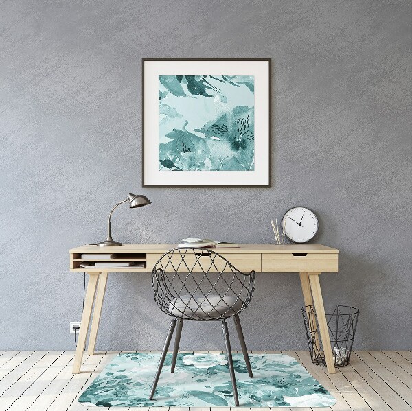 Vloerbeschermer Blauwe bloemen