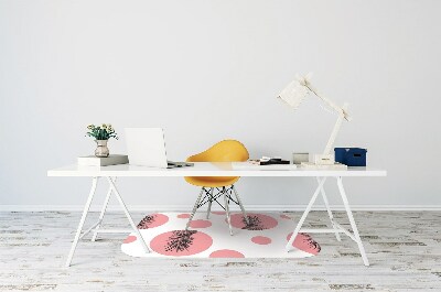 Vloerbeschermer bureaustoel Roze ananas