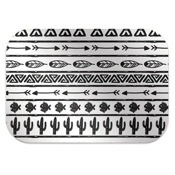 Vloerbeschermer Boho zwart en wit