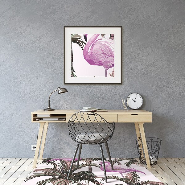Vloerbeschermer Flamingos in palmbomen