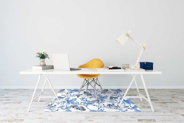 Stoel mat Blauwe bloemen