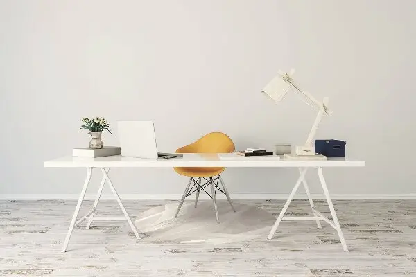 Vloerbeschermer bureaustoel Mooie witte veren