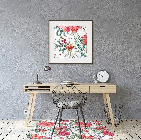 Mótif vloerbeschermer Rode bloemen