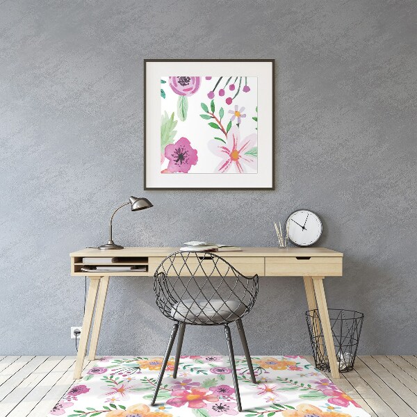 Vloerbeschermer Bloemtekening