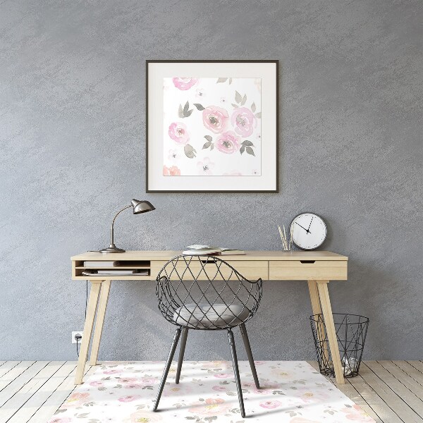 Vloerbeschermer bureaustoel Aquarelbloemen