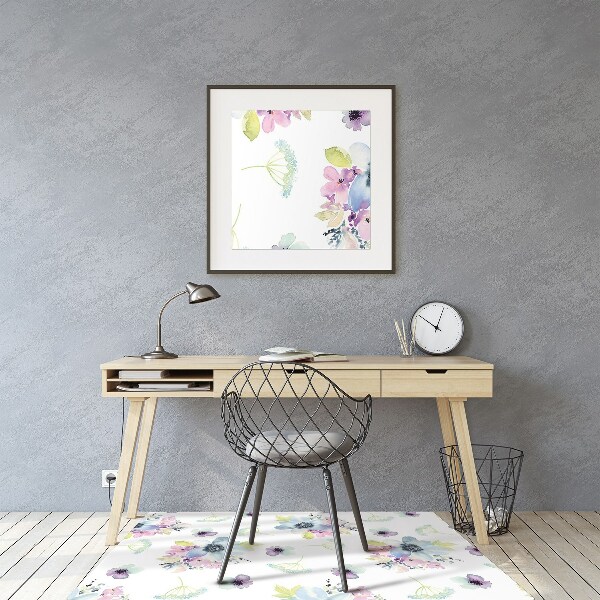 Vloerbeschermer Paarse bloemen