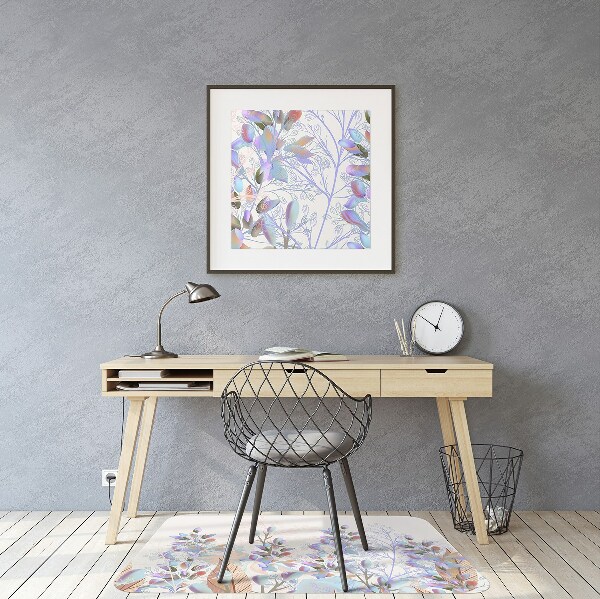 Bureaustoelmat Pastel bladeren