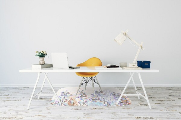 Bureaustoelmat Pastel bladeren