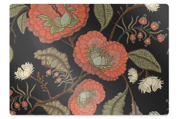 Bureaustoelmat Retro bloemen