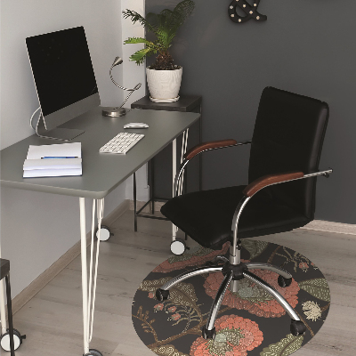 Bureaustoelmat Retro bloemen