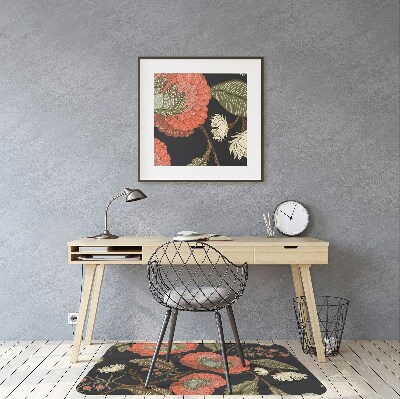 Bureaustoelmat Retro bloemen