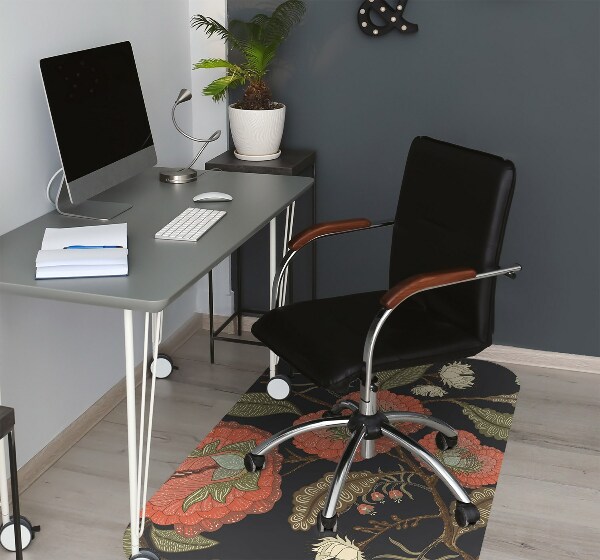 Bureaustoelmat Retro bloemen