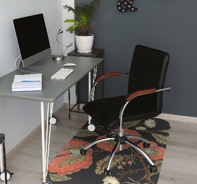 Bureaustoelmat Retro bloemen