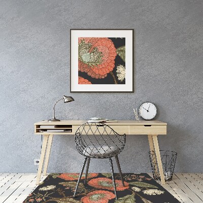 Bureaustoelmat Retro bloemen